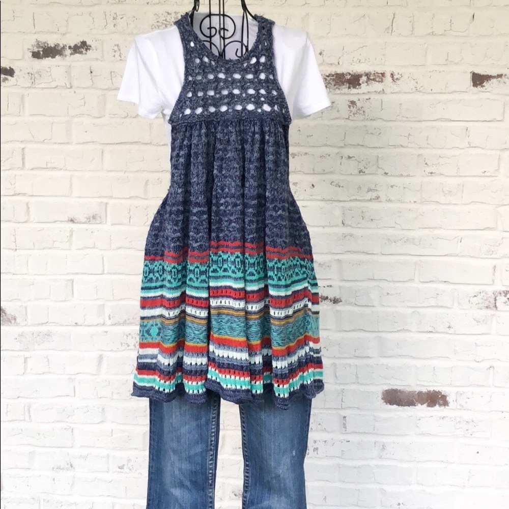 FREE PEOPLE Rare Hearts Bohemian Tunic- size small